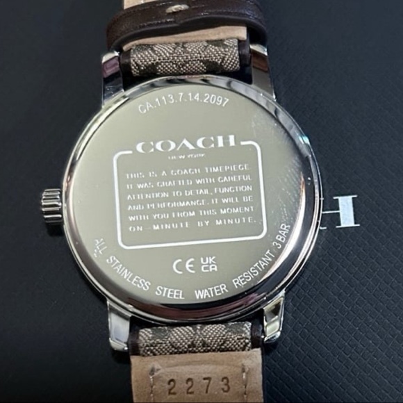 Coach Grand Watch With 36mm Pink Coach Signature Face& Brown & Beige Coa… - Picture 3 of 5